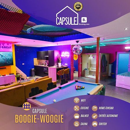 Capsule Boogie-Woogie - Jacuzzi - Sauna - Billard - Jeux - Ecran Geant - Filet Suspendu - Netflix La Louvière Buitenkant foto